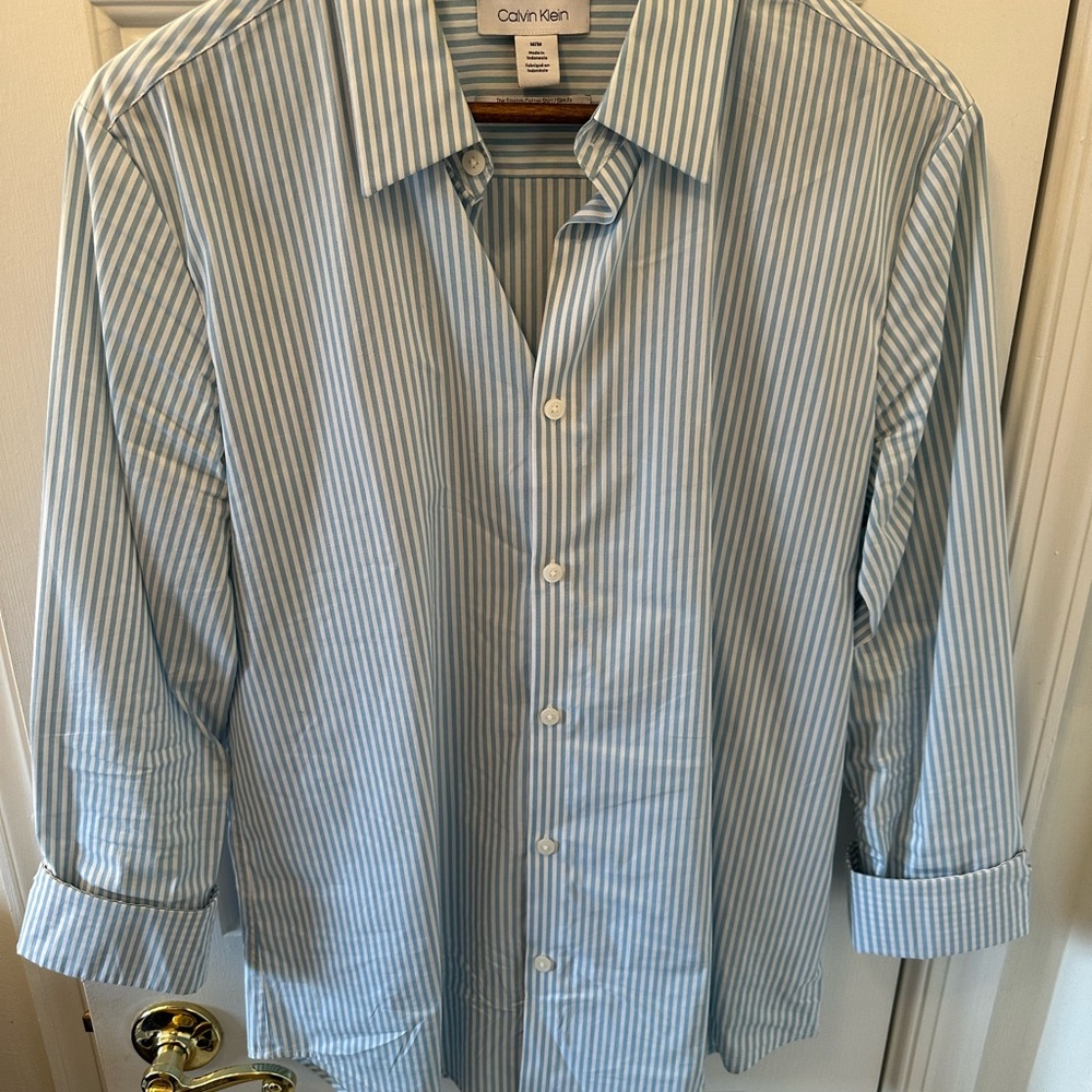 Calvin Klein Men's Blue Striped Shirt